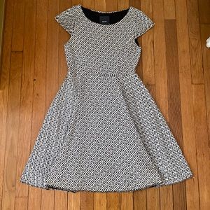 Maeve Anthropologie Black White Printed Dress